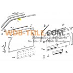 Mercedes afdichtingsframe zijruit op dakframe rechts W114 C CE Coupe A1157200254