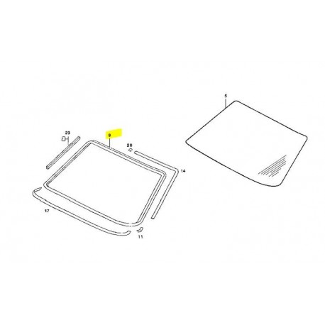 ซีลขอบกระจกบังลม ซีลกระจก W123 S123 A1236700039