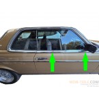 Rain strip drip strip rubber on door under trim chrome on door right W123 C123 123 Coupe CE CD A1236901780 A1236901880