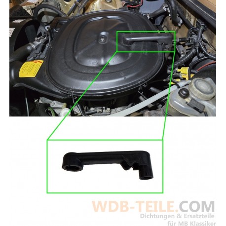 Slang bovenop luchtfilter demperfilter op overloopafsluiter passend voor Mercedes W123 230E M102 102.980 A1020942682