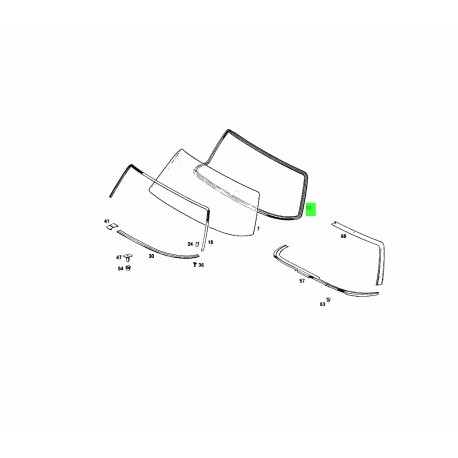 Dichtungsrahmen Frontscheibe Windschutzscheibe passend für Mercedes W111 250SE Coupe/Cabrio A1116705639 A1116705439 