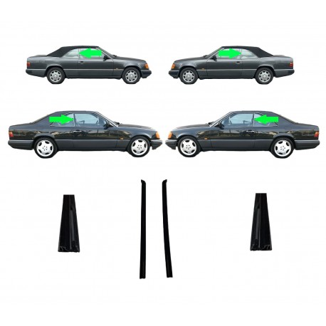 Set - cadru de etansare Mercedes luneta stanga dreapta W124 A124 C124 CE Coupé Cabrio A1246700939 A1246701039