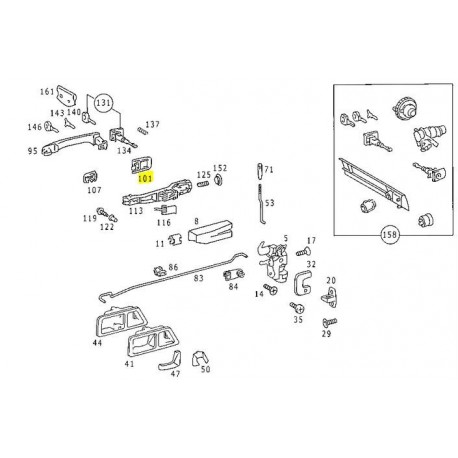 Sello de manija de puerta original para W201 190E 190D A2017660005 7C45